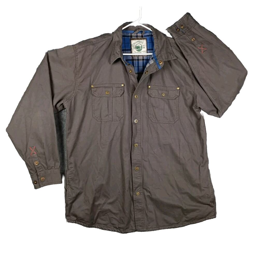 Gioberti Overshirt Jacket Men XXL Gray Blanket Lined Shacket‎ Workwear